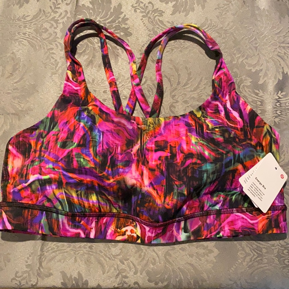 New! Lululemon multi-color energy sports bra! B/C cup.